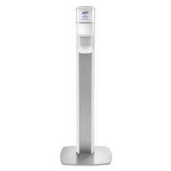 MESSENGER ES6 Floor Stand with Dispenser, 1,200 mL, 13.16 x 16.63 x 51.57, Silver/White