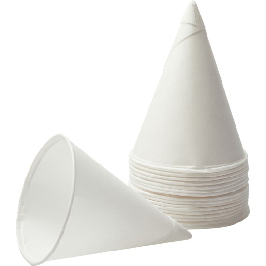 CUPS,CONE,ROLLED RIM,4.0OZ