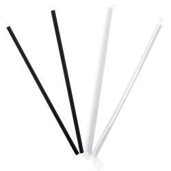 STRAW, BLACK, 7.75", WRAPPED STRAW, BLACK, 7.75", WRAPPED