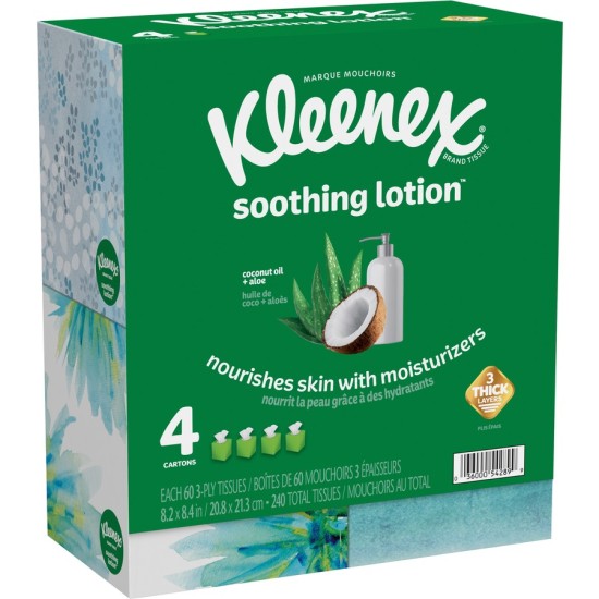 FACIAL TISSUE, SOOTHING LOTION, UPRIGHT