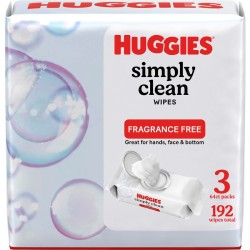 WIPES,SIMPLY CLEAN,HUGGIES,3PK WIPES,SIMPLY CLEAN,HUGGIES,3PK