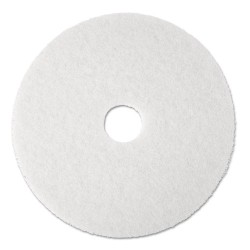 Low-Speed Super Polishing Floor Pads 4100, 20" Diameter, White, 5/carton
