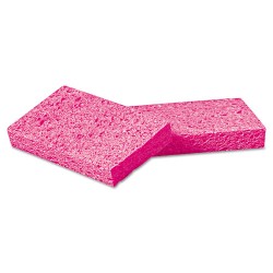 Small Cellulose Sponge, 3.6 X 6.5, 0.9" Thick, Pink, 2/pack, 24 Packs/carton