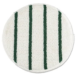 Low Profile Scrub-Strip Carpet Bonnet, 19" Diameter, White/green