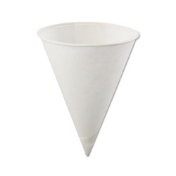 Rolled Rim, Poly Bagged Paper Cone Cups, 4 Oz, White, 200/bag, 25 Bags/carton