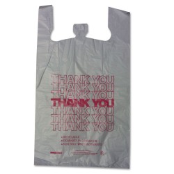 Thank You High-Density Shopping Bags, 18" X 30", White, 500/carton