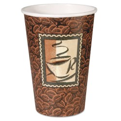 Java Hot Paper Cups, 16 Oz, Java Design, Brown, 50/sleeve, 20 Sleeves/carton