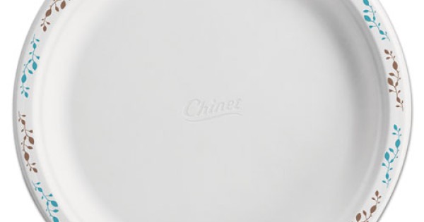 Chinet Paper Dinnerware, Plate, 10.5 dia, White, 500/Carton