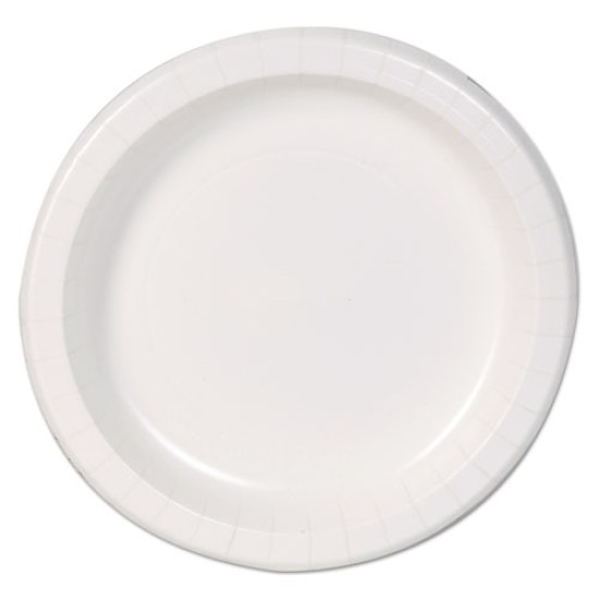 Paper Dinnerware, Plates, White, 8.5" Dia, 125/pack