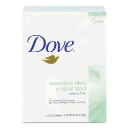 Sensitive Skin Bath Bar, Unscented, 4.5 Oz Bar, 8 Bars/pack, 9 Packs/carton