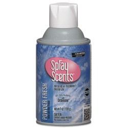 Sprayscents Metered Air Freshener Refill, Powder Fresh, 7 Oz Aerosol Spray, 12/carton