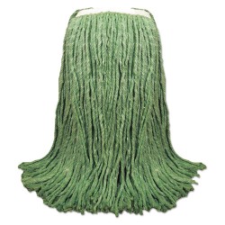 Cut-End Yarn Mop Head, Green, 1 1/4" Headband, 12/carton
