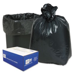Linear Low-Density Can Liners, 10 Gal, 0.6 Mil, 24" X 23", Black, 500/carton