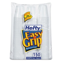 Easy Grip Disposable Plastic Bathroom Cups, 3 Oz, White, 150/pack, 12 Packs/carton