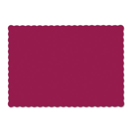 Solid Color Scalloped Edge Placemats, 9.5 X 13.5, Burgundy, 1,000/carton