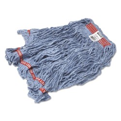 Swinger Loop Wet Mop Heads, Cotton/synthetic, Blue, Large, 6/carton