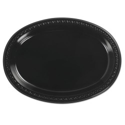 Heavyweight Plastic Platters, 8 X 11, Black, 125/bag, 4 Bag/carton
