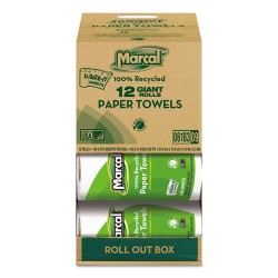 100% Premium Recycled Kitchen Roll Towels, 2-Ply, 5 1/2 X 11, 140 Sheets, 12 Rolls/carton