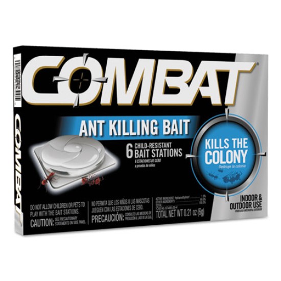 Combat Ant Killing System, Child-Resistant, Kills Queen And Colony, 6/box