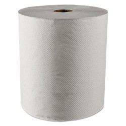 Essential 100% Recycled Fiber Hard Roll Towel, 1.5" Core, White, 8" X 800 Ft, 12/carton