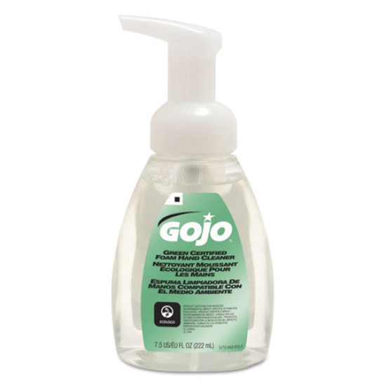 Green Certified Foam Soap, Fragrance-Free, 7.5 Oz Pump Bottle