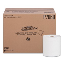 Hardwound Roll Paper Towels, 1-Ply, 7 7/8" X 600ft, 12 Rolls/carton