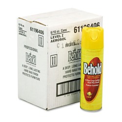 Professional Behold Furniture Polish, Lemon Scent, 16 Oz Aerosol Spray, 6/carton