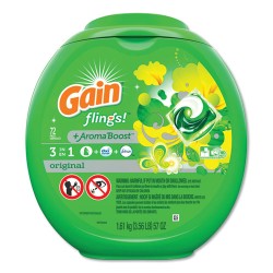 Flings Detergent Pods, Original, 72/container, 4 Container/carton