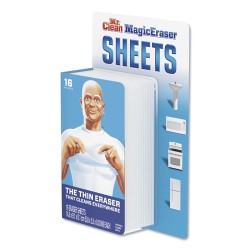 Magic Eraser Sheets, 3.5 X 5.8, 0.03" Thick, White, 16/pack, 8 Packs/carton