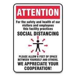 SIGN,SOCIAL DISTANCE 14X1 SIGN,SOCIAL DISTANCE 14X1