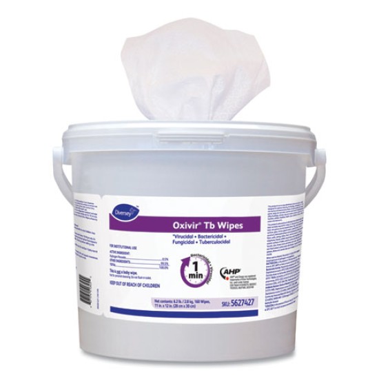 Oxivir Tb Disinfectant Wipes, 11 X 12, White, 160/bucket, 4 Bucket/carton