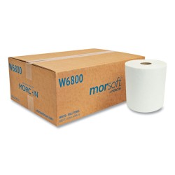 Morsoft Universal Roll Towels, 8" X 800 Ft, White, 6 Rolls/carton