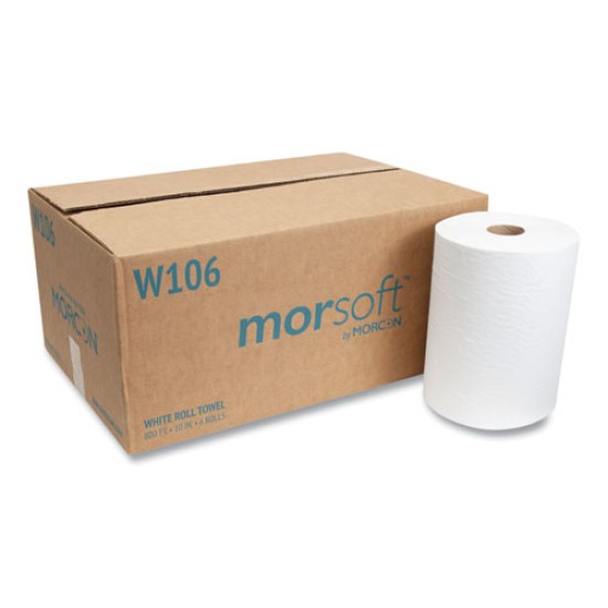 10 Inch Roll Towels, 1-Ply, 10" X 800 Ft, White, 6 Rolls/carton