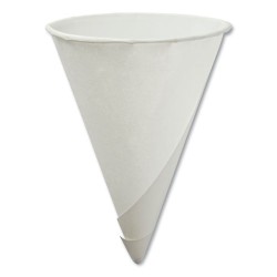 Rolled Rim Paper Cone Cups, 4.5 Oz, White, 200/box, 25 Boxes/carton