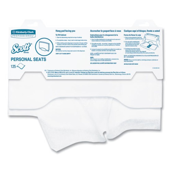 Personal Seats Sanitary Toilet Seat Covers, 15 X 18, White, 125/pack, 24 Packs/carton