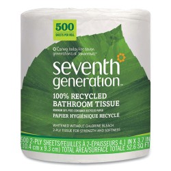 100% Recycled Bathroom Tissue, Septic Safe, 2-Ply, White, 500 Sheets/jumbo Roll, 60/carton