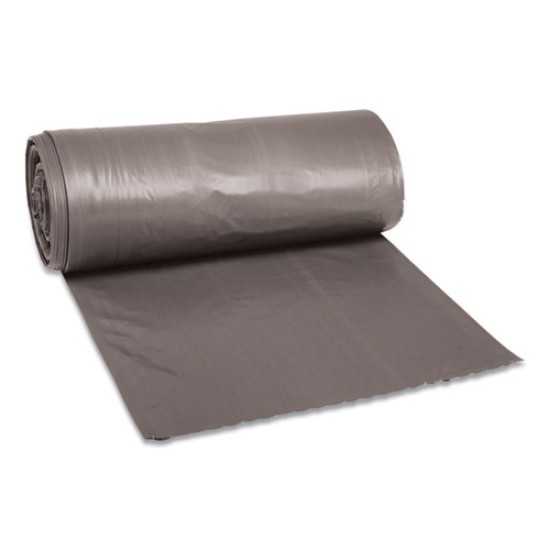 Low-Density Waste Can Liners, 33 Gal, 1.1 Mil, 33" X 39", Gray, 100/carton