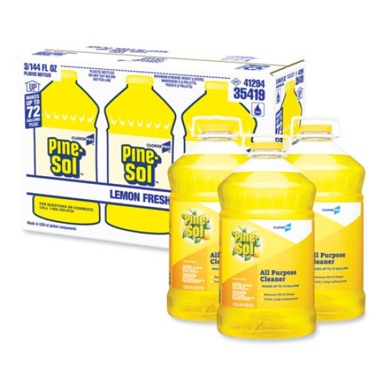 All Purpose Cleaner, Lemon Fresh, 144 Oz Bottle, 3/carton