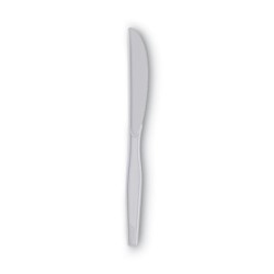 Plastic Cutlery, Heavy Mediumweight Knives, White, 1,000/carton