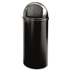 Marshal Classic Container, Round, Polyethylene, 15 Gal, Black