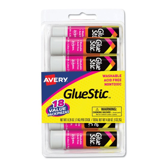 GLUE,STIC,.26OZ,18/PK,WHT