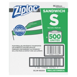 BAG,ZIPLOC SANDWICH 500CT