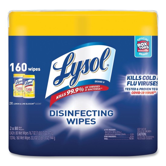 WIPES,DISINF,80CT,2-PK