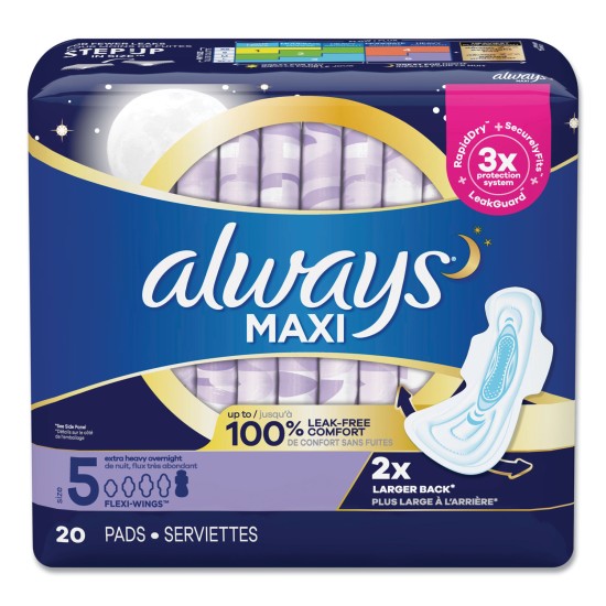 PADS,OVERNIGHT,EXHVY,20CT