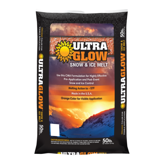 CMA Ice Melt - 49 (50lb) Bags per Pallet. UltraGLOW Snow and Ice Melt is fast acting and long lasting.