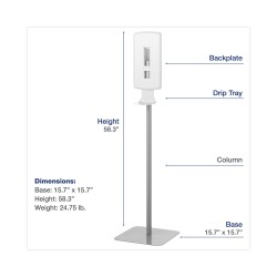 Dial FIT Touch Free Dispenser Floor Stand, 15.7 x 15.7 x 58.3, White Dial FIT Touch Free Dispenser Floor Stand, 15.7 x 15.7 x 58.3, White