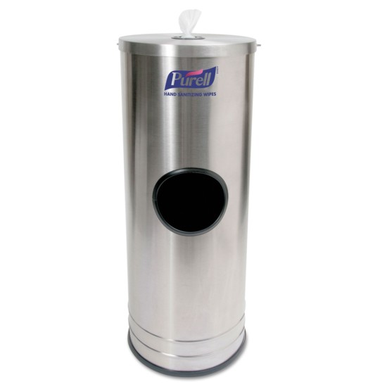 Purell Dispenser Stand for Sanitizing Wipes, 1,500 Wipe Capacity, 10.25 x 10.25 x 14.5, Stainless Steel