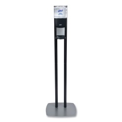 ES8 Hand Sanitizer Floor Stand with Dispenser, 1,200 mL, 13.5 x 5 x 28.5, Graphite/Silver