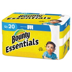 Bounty Essentials Select-A-Size Kitchen Roll Paper Towels, 2-Ply, 104 Sheets/Roll, 12 Rolls/Carton Bounty Essentials Select-A-Size Kitchen Roll Paper Towels, 2-Ply, 104 Sheets/Roll, 12 Rolls/Carton