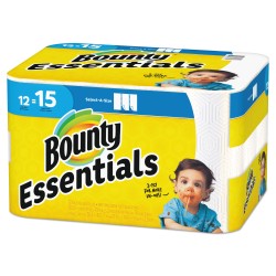 Bounty Essentials Select-A-Size Kitchen Roll Paper Towels, 2-Ply, 78 Sheets/Roll, 12 Rolls/Carton